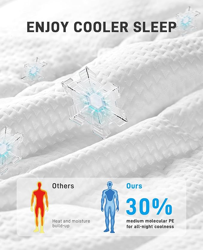 PERLECARE 4 Inch Dual Layer Full Mattress Topper for Pressure Relief, 2.5 Inch Cooling Egg Crate Gel Memory Foam Plus 1.5 Inch Pillow Top Cover, Medium Firm with Deep Pocket