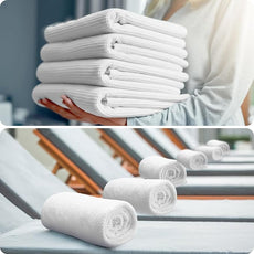 16 Pack Microfiber Bath Towels Bulk 27'' x 60'' Oversized Size Bath Towel Highly Absorbent Extra Large Soft Drying for Shower Beach Winter Salon Sport Gym Party (Lattice,White)