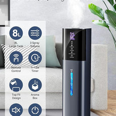Humidifiers for Bedroom, 2.11Gal 8L Quiet Humidifiers for Large Room with Timer, 360°Nozzle, 3 Speed Ultrasonic Cool Mist Humidifier with Humidistat for Baby, Customize humidity for Home Adults Plants