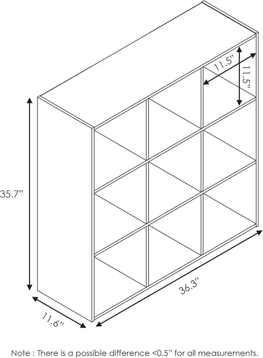 Furinno Pelli Cubic Storage Cabinet, 3x3, Espresso