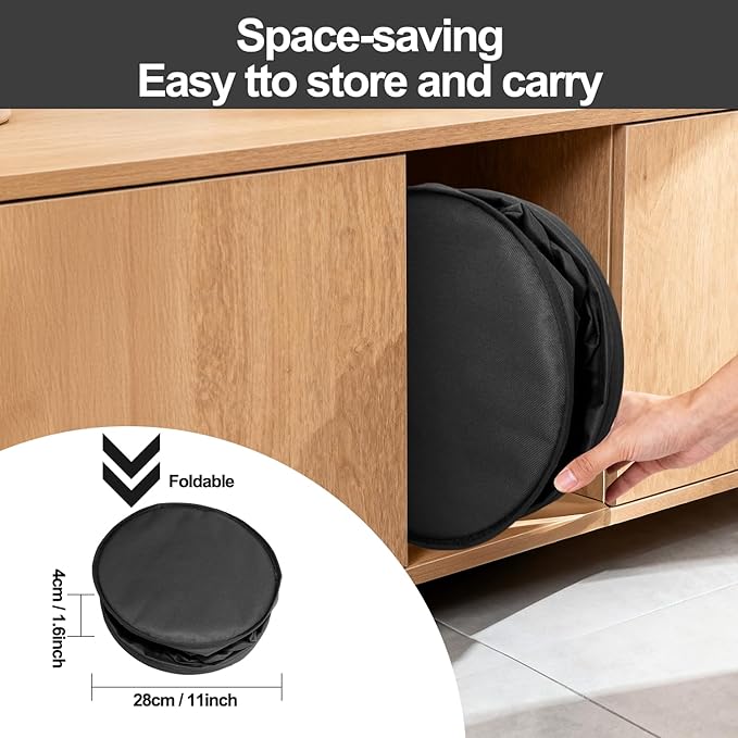 Bucket 17L Cleaning Organizer with Handle with 6 Pockets Foldable Storage Blue Portable Cleaning Bucket Bag Shower Box Home Garden Multifunctional Camping Storage Basket (Black)