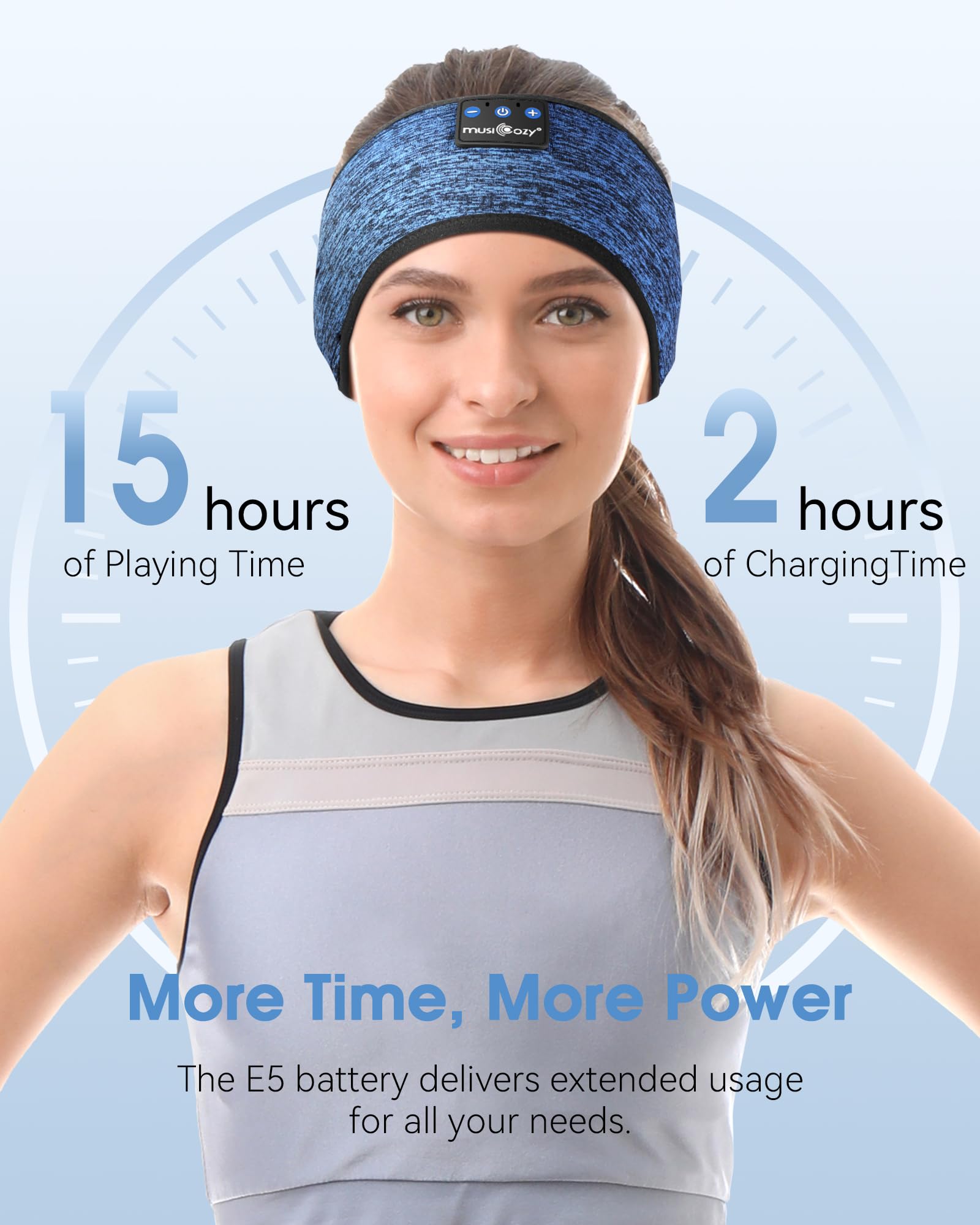 MUSICOZY Sleep Headphones Bluetooth 5.4 Headband, Sports Wireless Earphones Sweat Resistant Earbuds Sleeping Headphone with Ultra-Thin HD Stereo Speaker for Workout Running Cool Gadgets Unique Gifts Dormly