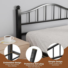 Full Size Bed Frames with Headboard, Noise-Free Design & Underbed Storage Heavy Duty Metal Bed Frames No Box Spring Needed/Tool-Free Assembly