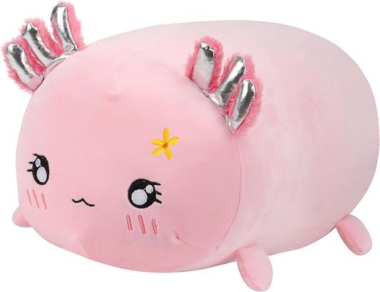 Cuteoy 17.7" Axolotl Stuffed Animal Plush Pillow Soft Comfortable Plushies Large Throw Body Pillow Sleeping Salamander Plush Toy for Girls Boys Birthday