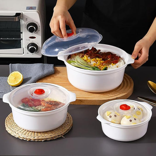 Microwave Bowls with Lids Microwave Safe Bowls Microwavable Dishes for Heating Food, Dorm Kitchen Essentials, Cookware Kitchen Supplies, BPA Free