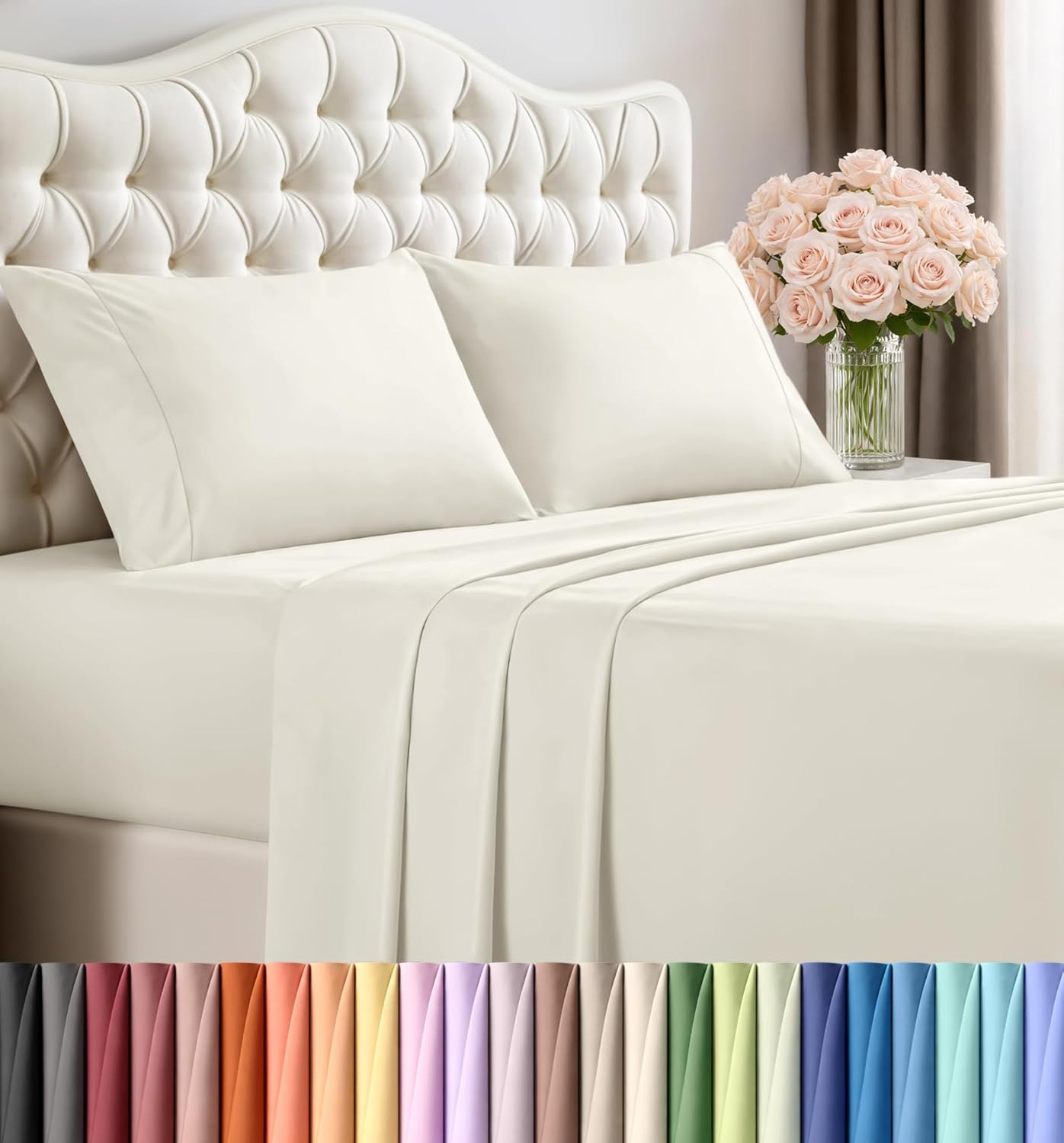 Utopia Bedding Queen Size Sheet Set – 4 Piece Bed Sheets, Soft and Breathable Microfiber, Includes 1 Fitted Sheet, 1 Flat Sheet and 2 Pillowcases – Oeko Tex (Grey) Dormly