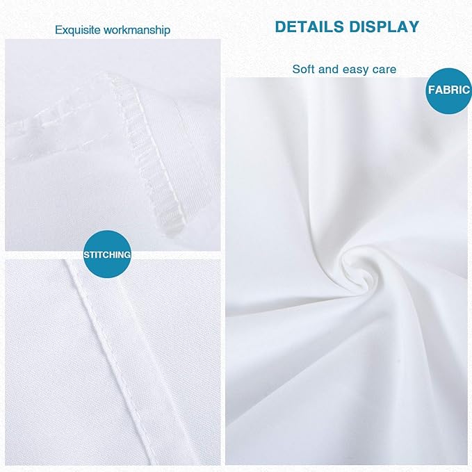 FLXXIE Body Pillow Cover - Super Soft Microfiber 20x54 Body Pillow Case - Envelope Closure, Wrinkle, Stain Resistant White Body Pillow Cover, 20x54, White