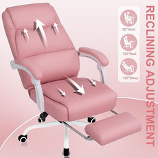 Misolant Big and Tall Office Chair with Footrest, High Back Desk Chair with Linkage Armrest, 90-155° Recline Executive Computer Chairs with Adjustable Height for Home