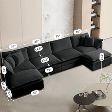 SoarFlash Chenille Sectional Middle Position Sofa,Grey