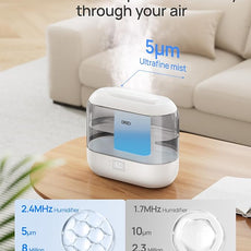 Dreo Smart Humidifiers for Bedroom, Top Fill 4L Cool Mist Humidifier with Nightlight, 36H Runtime, Touch/APP/Voice Control, Quiet Ultrasonic Humidifiers for Large Room, Home, Baby, Plants, Office