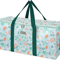 BALEINE Extra Large Storage Tote with Zippers & Carrying Handles, Heavy-Duty Oxford Fabric Moving Bags for Laundry, Space Saving, Storage, Spring Stroll