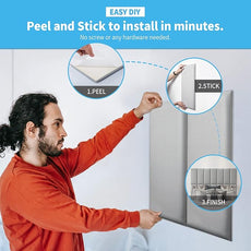 Art3d Peel and Stick Headboard for Twin in Grey, Pack of 4 Panels Sized 9.85