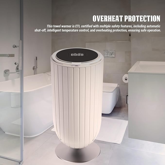Phantomgogo Electric Towel Warmers for Bathroom Towel Heater Bucket Blanket Warmers for Home Bathrobes Warmer 27L Large Towel Warmer Bucket with Rapid Heating Technology (White)