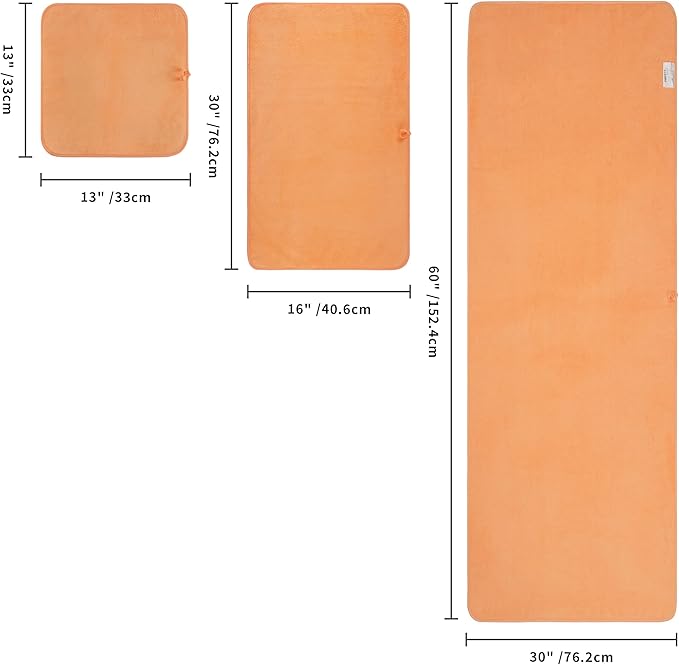 POLYTE Oversize, 60 x 30 in., Quick Dry Lint Free Microfiber Bath Towel Set, 6 Piece (Orange)