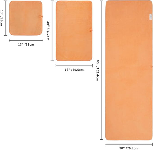 POLYTE Oversize, 60 x 30 in., Quick Dry Lint Free Microfiber Bath Towel Set, 6 Piece (Orange)