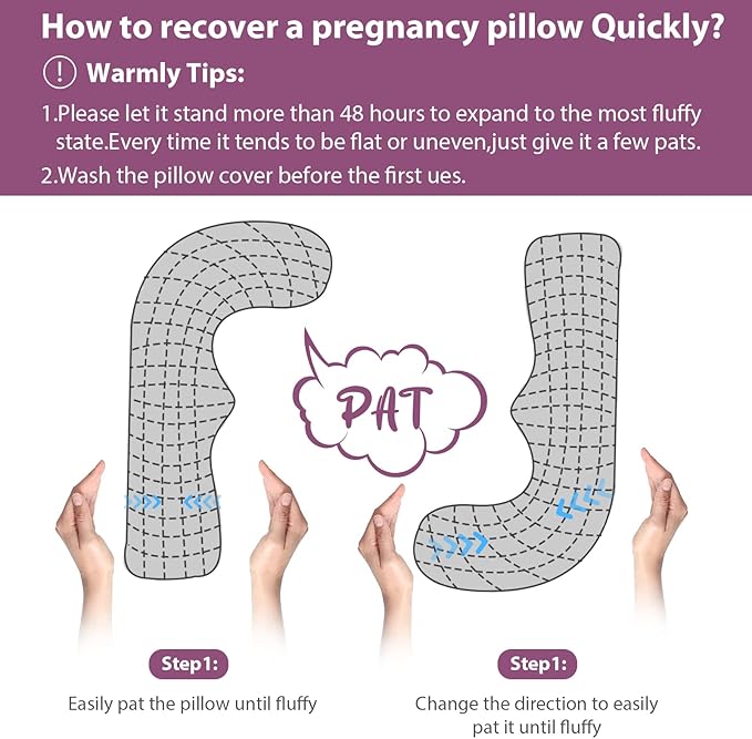 BATTOP Pregnancy Pillows for Sleeping,Maternity Body Pillow with Washable Cover,New Mom Gifts for Women,Support for Back,HIPS,Legs,Belly for Pregnant Women(Dark Purple)