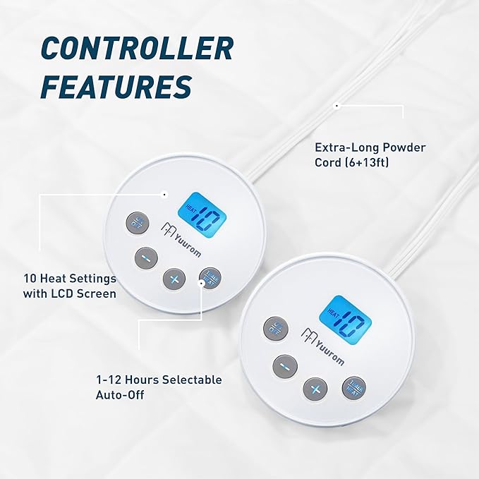 Heated Mattress Pad California King Size 72×84 inches, Electric Mattress Pad Dual Control 10 Heat Settings 12-Hour Auto Off Timer 13ft Extra Long Cord, Bed Warmer Mattress Cover 18" Deep Pocket