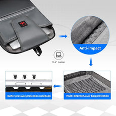 Slim Business Laptop Backpack for Men 15.6 Inch Computer Lightweight Anti-Impact Protection Travel Backpacks Water Resistant Laptop Bag for Work Office College-Black