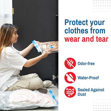 10 Pack Jumbo Vacuum Storage Bags for Comforters, Blankets & Clothes – Jumbo Vacuum Sealed Compression Bags with Hand Pump – Space Saver Storage Bags for Bedding, Moving, Travel & Organization