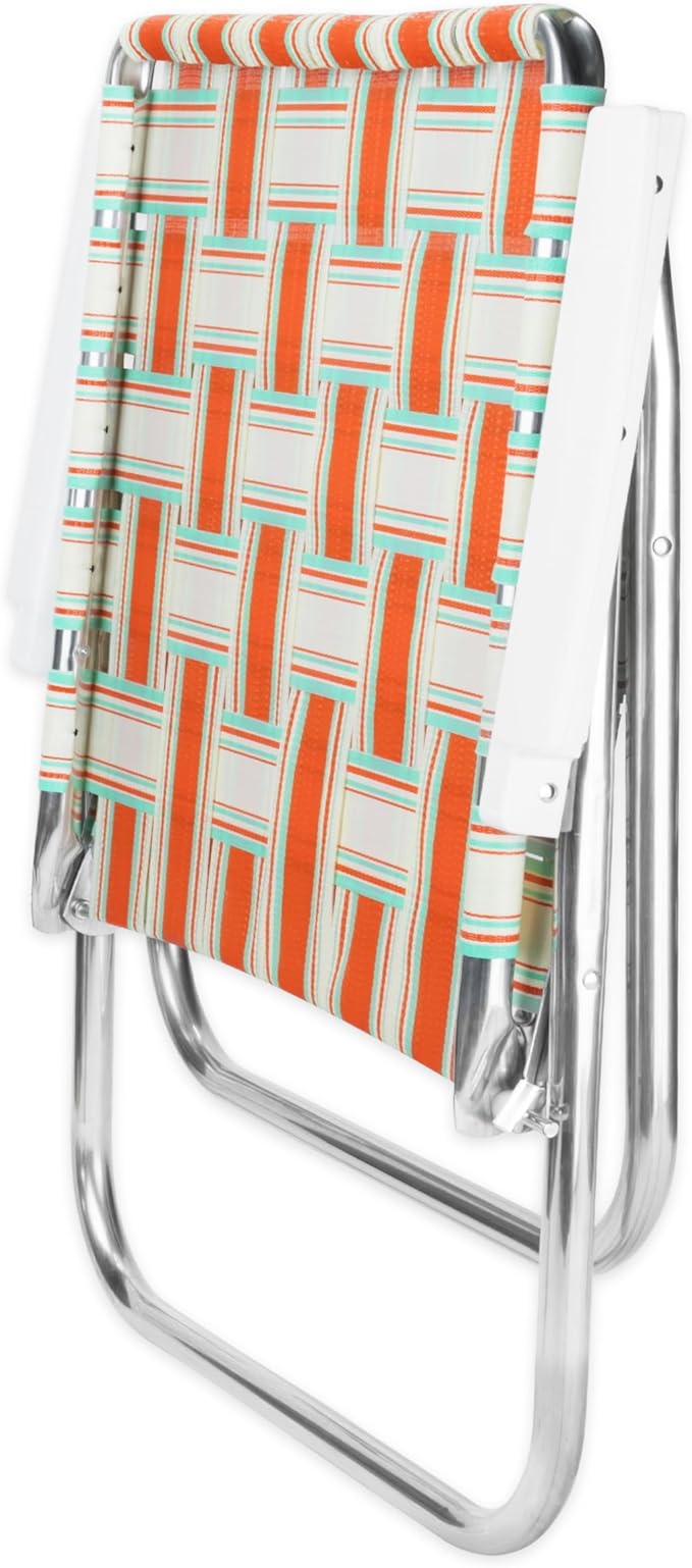 Lawn Chair USA Folding Aluminum Outdoor Patio Lawn Chair | Heavy-Duty Webbed Chairs for Camping, Sports, Beach, Yard & Tailgating | Lightweight Portable | Magnum - Surfside