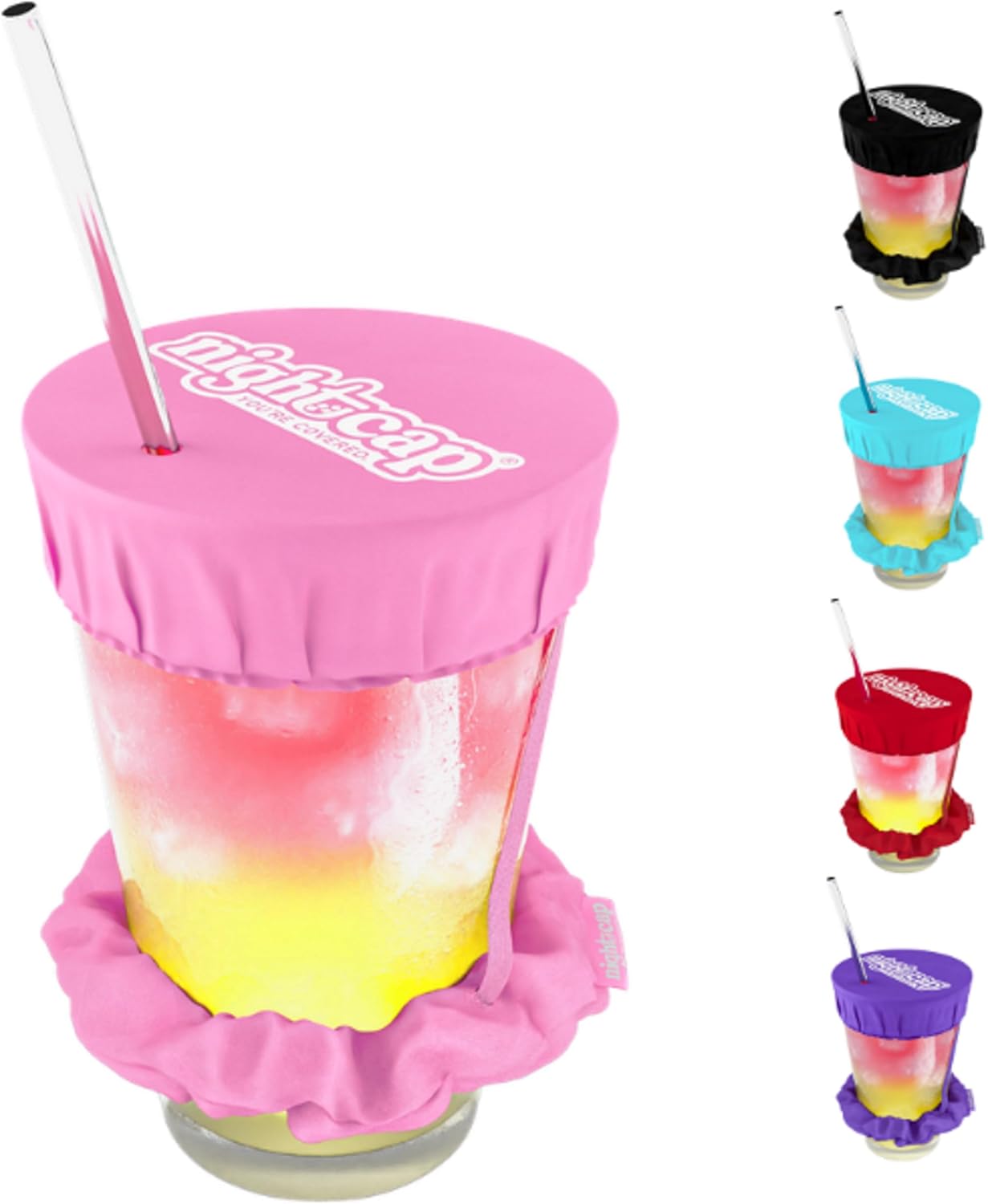 NightCap Drink Cover Scrunchie, Anti Spiking Drink Protector, Reusable Cup Cover for Bars, Festivals, Concerts, College Parties & Travel, Hidden Drink Safety Cover for Women, Shark Tank, Hair Tie