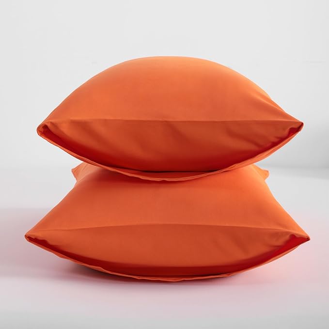 NTBAY Brunt Orange Microfiber Pillowcases, Set of 2, 20x26 Inches, Soft, Wrinkle, Fade Resistant, Machine Washable