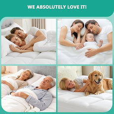 California King Mattress Topper - Extra Thick Mattress Pad Cover - Pillow Top with Soft Breathable Spiral Fiber Filling, 8-21 Inch Deep Pocket, Cooling, White