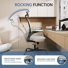 Office Chair Ergonomic Desk Chair, 330LBS Capacity, High Back Computer Chair for Long Hours Comfortable, Rolling Swivel Executive Task Chair for Home Office with Flip-up Armrests, Black Grey