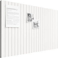 Bumusty Large Cork Board Alternative-36 x24 Felt Bulletin Board Tiles, with 30 Pushpins, 40 Adhesive Tabs, 6-Pack Slat Wall Paneling, Cork Boards for Office Push Pin Board Felt Board-Milky White