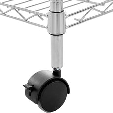 Amazon Basics 3-Shelf Adjustable, Heavy Duty Storage Shelving Unit on 2'' PP Plastic Wheel Casters, Metal Organizer Wire Rack, 23.2