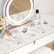 QIYI Large Mouse Pad for Desk, Cute Desk Mat for Desktop, Women Girls Office Décor Desk Accessories, PU Leather Waterproof Gaming Mousepad, Boho Botanical Desk Pad Computer Mat, 31.5