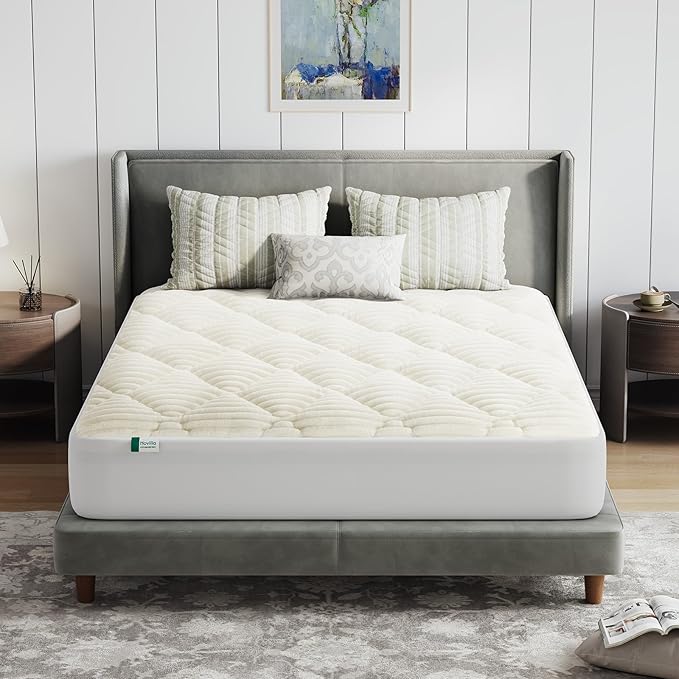 Novilla King Mattress Topper - Cloud-Like Softness Mattress Pad with Plush Flannel, Electric Blanket Alternative for Cold Sleepers, Deep Pocket 8-21 Inch, Machine Washable