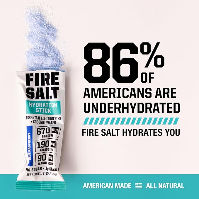 Fire Science Fire Salt Hydration Sticks, Electrolytes & Coconut Water, Hydration Drink Mix with Magnesium, Potassium & Sodium, Zero Sugar, Single Serve On The Go Packs, Chocolate Flavor, 32 Count