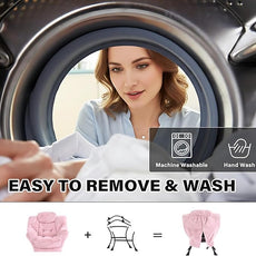 Tiita Lazy Chair with Ottoman, Modern Large Accent Lounge Armchair, Comfy Leisure Sofa Reading Chair with Footrest for Bedroom, Living Room, Dorm Rooms, Garden and Courtyard, Plush Pink