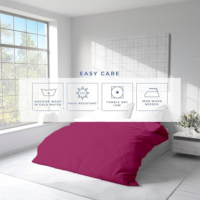 Kotton Culture 3 Pc Twin XL/Twin Duvet Cover Set-100% Egyptian Cotton Sateen 600 Thread Count Ultra Soft Premium Durable Comforter Cover Zipper Closure & Corner Ties- (Hot Pink, 68" X 90")