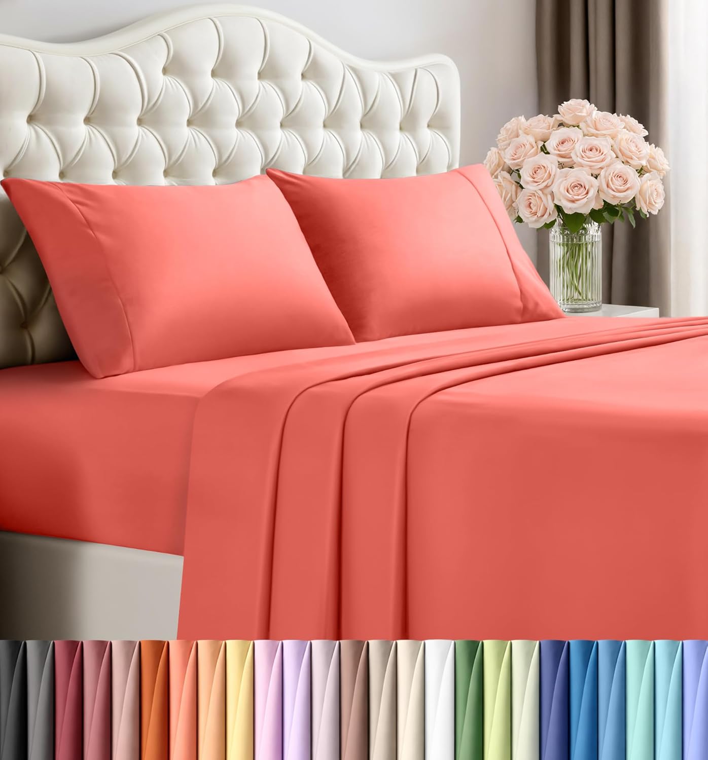 Utopia Bedding Queen Size Sheet Set – 4 Piece Bed Sheets, Soft and Breathable Microfiber, Includes 1 Fitted Sheet, 1 Flat Sheet and 2 Pillowcases – Oeko Tex (Grey) Dormly