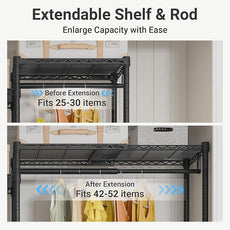 VIPEK X3 Expandable Heavy Duty Clothes Rack Adjustable from 5'2