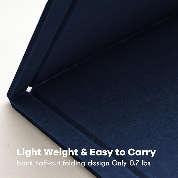 Bulletin Board, 24 x 18 inches Felt Board Decorative Pin Board, Cork Board Alternative for Wall, Foldable Photo Board Self-Adhesive Vision Board with 20 Pushpins - Dark Blue