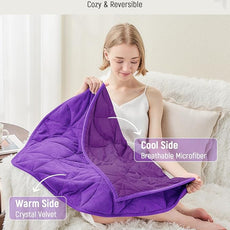 Weighted Lap Blanket 5 lbs for Adults, Luxury Soft Small Weighted Blanket, Compact Portable Weighted Lap Pad for Relaxation, Sleeping, Travel, All-Season Use, Deep Purple, 30