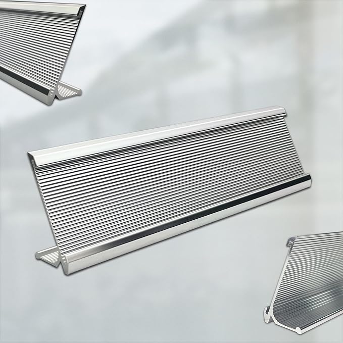 10 Pack 2" x 8" Aluminum Desk Name Plate Holder, Office Name Plate Holder for Desks, Desk Sign Holder for Office Conference, Meeting Room or Other Business Event (Silver)