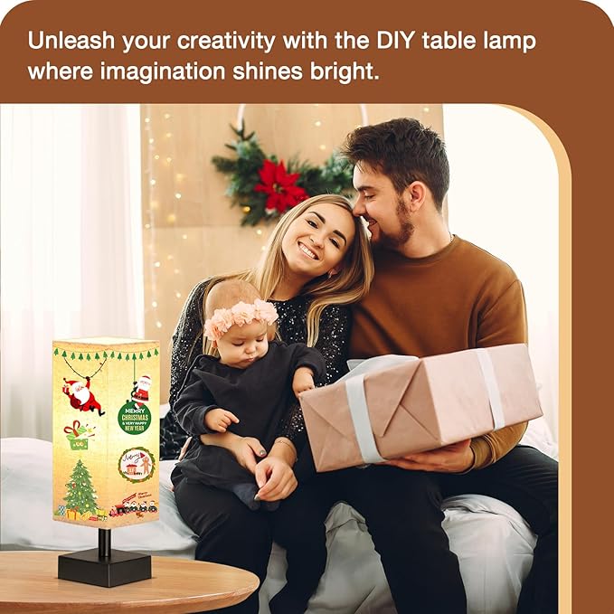 aooshine Linen Black Small Table Lamp - Bedside Lamp for Bedroom, Minimalist Nightstand Lamp with Silver Base, Desk Lamp for Kids Room Dorm