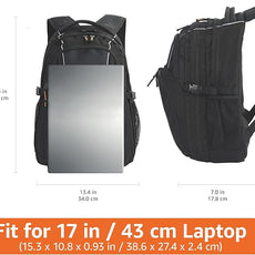 Amazon Basics Laptop Backpack Fits Up to 17-Inch Laptops, Black