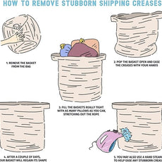 OIAHOMY 80L Laundry Hamper, Storage Basket with Handles, Laundry Basket For Toys, Pillows, Blankets,Clothes-20x18in-Brown&White