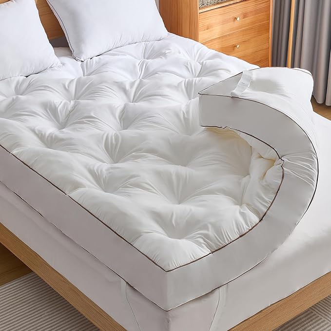 WhatsBedding 4 Inch Memory Foam Mattress Topper King for Back Pain Relief, Filled with Breathable Memory Foam, Soft Fluffy Supportive Bed Mattress Topper, 80x78x4 in
