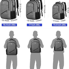 MATEIN Laptop Backpack 15.6 Inch, 20 L Personal Item Bag Airport Approved, Water Resistant Work Commute Computer Backpack with TSA Laptop Compartment, Gifts for Women Men, Grey