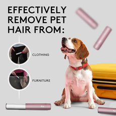 Flint Rose Gold Retractable Mini Lint Roller with 90 Extra Sticky Sheets, Small and Portable Lint Roller, Ideal Pet Hair Remover, Travel Lint Rollers for pet Hair Extra Sticky