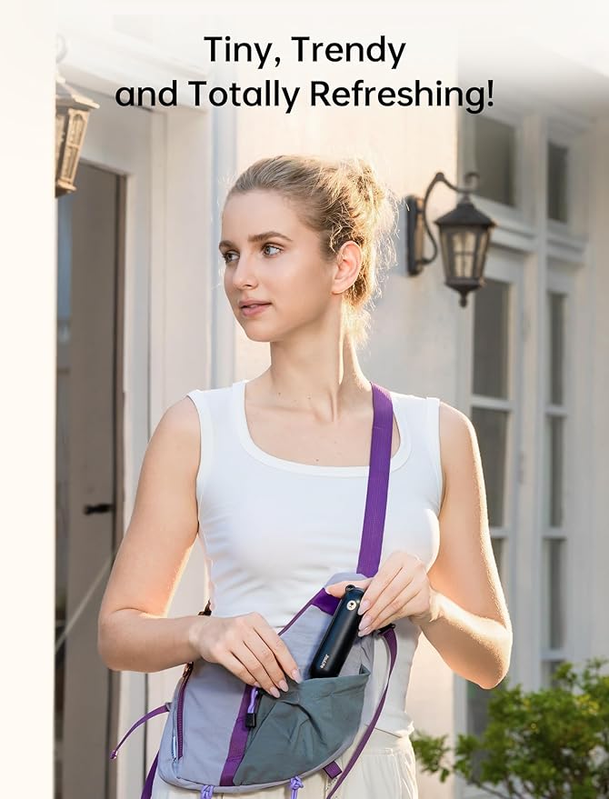 JISULIFE Handheld Mini Fan, 3 IN 1 USB Rechargeable Portable Fan [12-19 Working Hours] with Power Bank, Flashlight, Pocket Design for Travel/Summer/Concerts/Lash, Gifts for Women (Black)