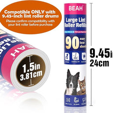 9.45 Inch Extra Sticky Lint Roller Refills 3 Pack (270 Sheets) –Compatible with 9.45 Inch Lint Rollers Pet Hair and Lint Cleaning on Furniture, Carpets, and Clothes