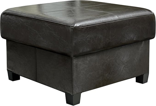 GLAXYFUR Folding Storage Bench, Cube PU Leather Footstool with Legs, Coffee Table, Ottoman with Storage for Living Room, 23.6 x 23.6 x15 Inches, Black