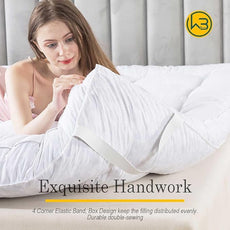 WhatsBedding 3 Inch Feather Bed Mattress Topper,Duck Feather Memory Foam Mattress Topper, Thickened Topper Layer，Twin